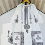 2 Pcs Women’s Stitched Saphire Print Linen Casual Wear For Women