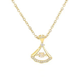 24K Gold Plated Fan Necklace